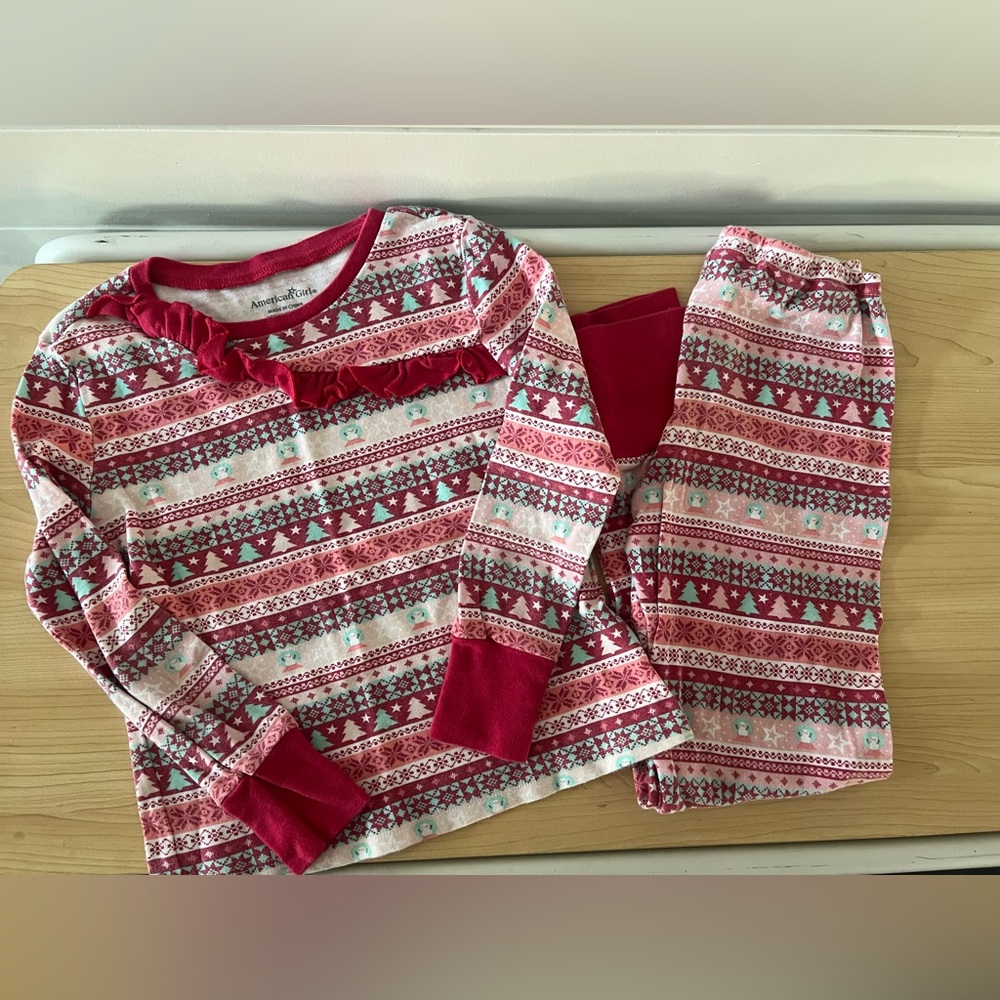 American Girl Red and White Kids Pajama Set